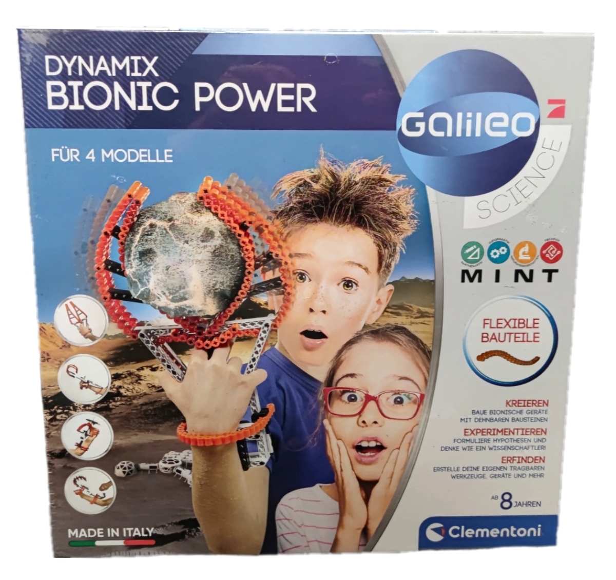 Experimentierset Galileo Bionic Power für Kinder von Clementoni. Spielersich die Natur und ihre Geheimnisse entdecken.